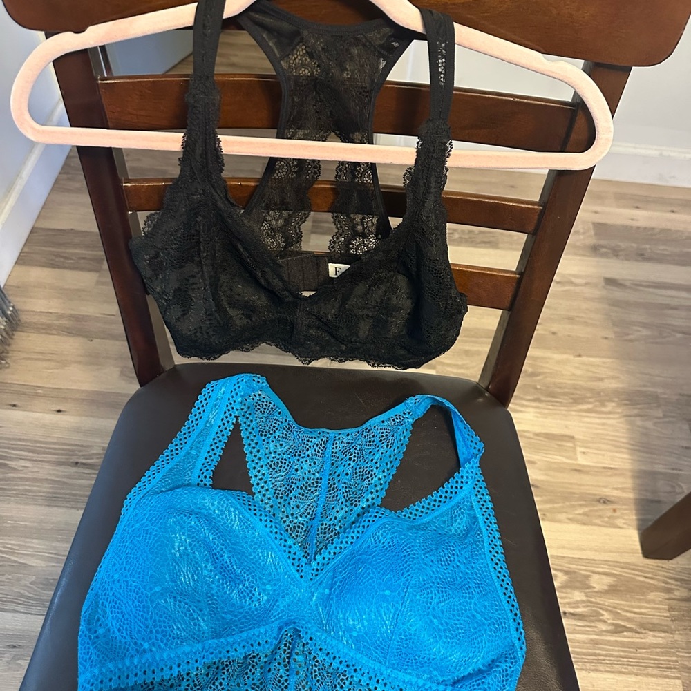 Victoria's Secret Lace Bralette Set - Black and Blue